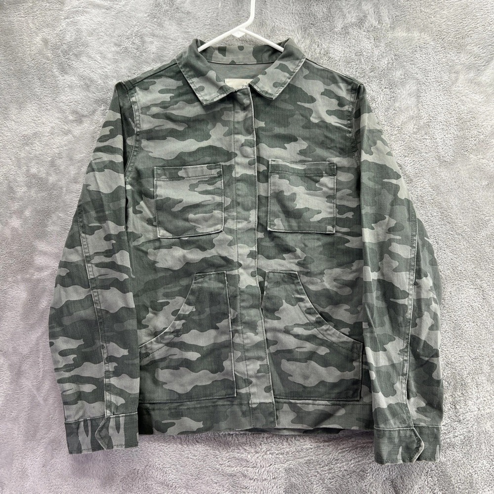 Universal Thread Women XS Camo Hooded Utility Jacket Cinch Waist